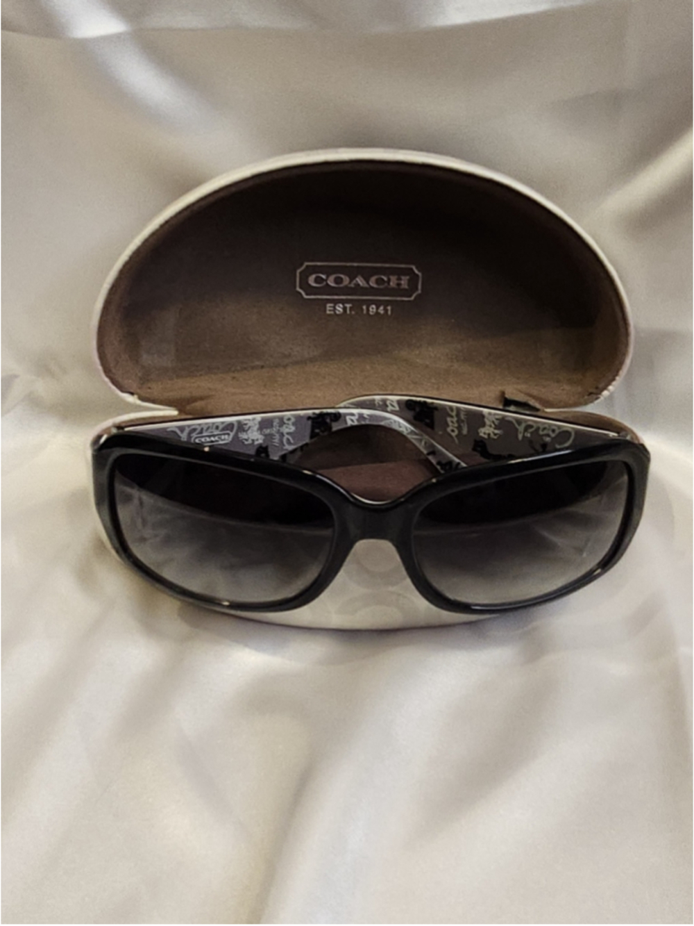 Vintage Coach Martha S832 Black Oversized Sunglasses